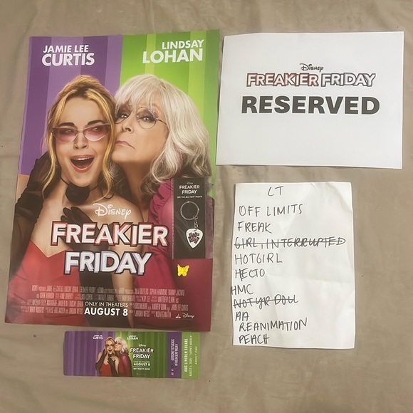 Disney Accessories - Freakier Friday BUNDLE Disney Ticket,Guitar pic,Poster,Song/Res sheet Balloons